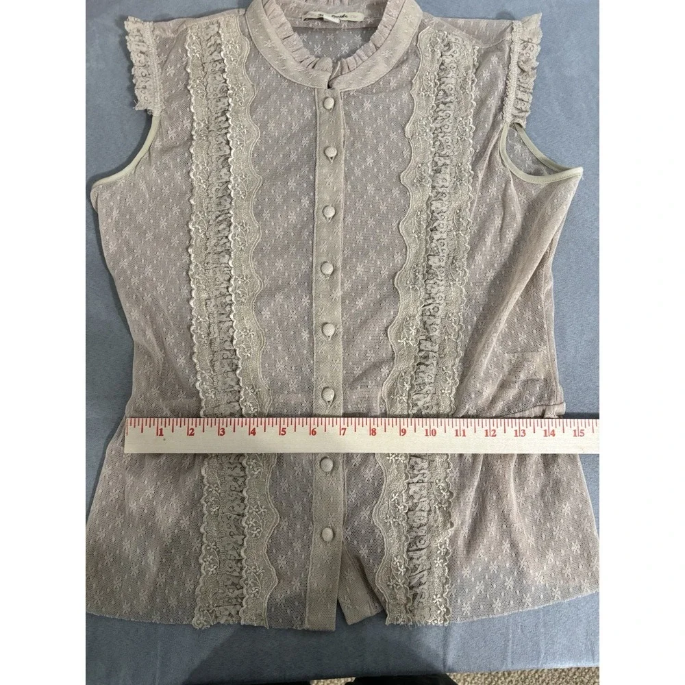 Vintage Free People Y2K Sheer Lace Sz L  Boho Victorian Festival Prairie Cottage - Picture 4 of 10